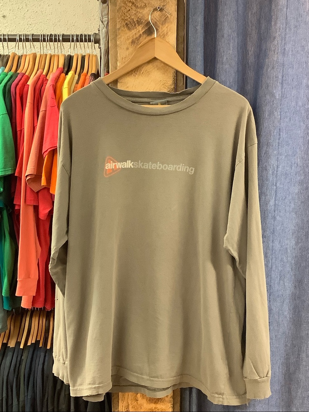 Airwalk Skateboarding Olive Green Long Sleeve Tee